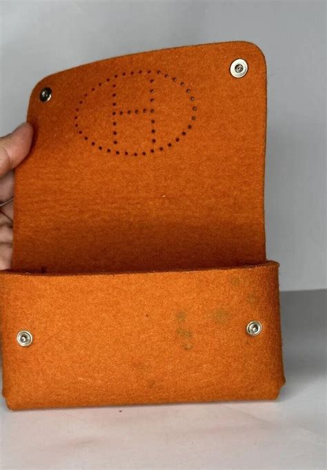 Hermes Playing Card Felt Case Orange 